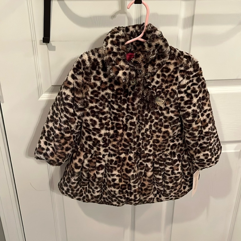 Leopard Print Juicy Couture Peplum Faux Fur